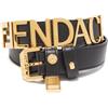 Fendi Pre-Owned - x Versace Cintura con logo - Donna - pelle - L - Nero
