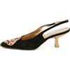 Gucci Pre-Owned - Pumps con cinturino posteriore - Donna - pelle scamosciata/pelle/pelle - 38 - Nero