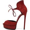 Casadei Vintage - Sandali in pelle scamosciata con tacco 150mm - Donna - pelle scamosciata/pelle/gomma/pelle - 10 - Rosso
