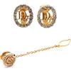 Christian Dior Pre-Owned - Set spilla e orecchini con strass 1990-2000 - Donna - placcatura in oro/pietre sintetiche - Taglia unica