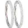 LB Exclusive - Orecchini a cerchio in oro bianco 14 carati con diamanti - Donna - oro bianco 14kt/diamanti - Taglia unica - Argento