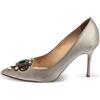 Manolo Blahnik - Pumps in pelle 90mm - Donna - poliestere/pelle di vitello/pelle di vitello - 38 - Grigio