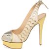 Charlotte Olympia - Pumps con cinturino posteriore 150mm Pre-owned - Donna - pelle di vitello/pelle di vitello/pelle di vitello - 39 - Giallo