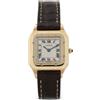 Cartier - Santos-Dumont 32mm Pre-owned 1990 - Donna - pelle/oro giallo/vetro zaffiro - Taglia unica - Bianco