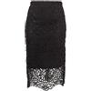 Burberry Pre-Owned - Gonna midi in pizzo guipure - Donna - cupro/poliestere/acetato/cotone - S - Nero
