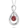 LB Exclusive - Collana Infinity in oro bianco 14 carati con diamanti e granato - Donna - oro bianco 14kt/Garnet/diamanti - Taglia unica - Argento