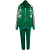 Gucci Pre-Owned - Tuta sportiva con ricamo a fiori - Donna - poliestere/cotone - XL - Verde