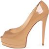 Christian Louboutin Pre-Owned - Pumps in pelle 150 mm - Donna - pelle lucida/pelle/pelle - 40.5 - Toni neutri