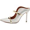 Malone Souliers - Mules in pelle metallizzata 85mm Pre-owned - Donna - pelle metallizzata/pelle/pelle - 37.5 - Argento