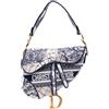 Christian Dior Pre-Owned - Borsa a spalla Around the World Saddle in tela con ricamo 2020 - Donna - tela - Taglia unica - Blu