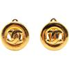 CHANEL Pre-Owned - Orecchini tondi a clip CC placcati in oro 1950-1970 - Donna - placcatura in oro - Taglia unica