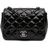 CHANEL Pre-Owned - Borsa a tracolla squadrata Classic mini con battente e finitura lucida 2014 - Donna - pelle lucida - Taglia unica - Nero