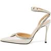MACH & MACH - Pumps con cristalli 100mm - Donna - pelle/pelle/raso - 39 - Toni neutri