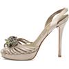 Valentino Garavani Pre-Owned - Sandali in pelle 125mm - Donna - pelle di vitello/raso/pelle di vitello - 37 - Toni neutri