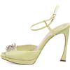 Christian Dior Pre-Owned - Sandali con cristalli 120mm - Donna - pelle/pelle/raso - 41 - Verde