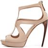Alexander McQueen Pre-Owned - Sandali con cut-out 120mm - Donna - pelle/pelle/pelle - 41 - Toni neutri