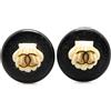 CHANEL Pre-Owned - Orecchini a bottone in resina con logo CC, conchiglia e chiusura a clip 1996 - Donna - resina/placcatura in oro - Taglia unica -