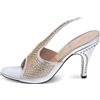 Gucci Pre-Owned - Sandali con strass 100mm - Donna - pelle/pelle/pelle - 38 - Argento