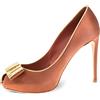 Louis Vuitton Pre-Owned - Pumps in pelle 110mm - Donna - poliestere/pelle di vitello/pelle di vitello - 38 - Marrone