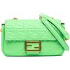 Fendi Pre-Owned - Borsa a spalla Baguette midi in pelle con catena e motivo Zucca goffrato 2010-2024 - Donna - pelle di vitello - Taglia unica - Verde