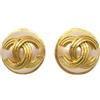 CHANEL Pre-Owned - Orecchini a clip con placca logo 1994 - Donna - placcatura in oro/perla artificiale - Taglia unica