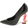 Saint Laurent Pre-Owned - Pumps Opyum in pelle verniciata con tacco YSL - Donna - pelle/pelle/pelle lucida - 37 - Nero