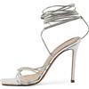 Gianvito Rossi - Sandali Sylvie 105mm - Donna - pelle/pelle/pelle lucida - 37 - Argento