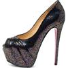 Christian Louboutin Pre-Owned - Pumps Drapesse Spotlight platform 160mm - Donna - tessuto/pelle di vitello/Glitter/pelle di vitello - 38 - Nero