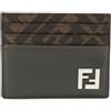 Fendi Pre-Owned - Portacarte FF in tela anni 2020 - Uomo - pelle di vitello/PVC - Taglia unica - Verde