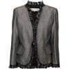Christian Dior Pre-Owned - Giacca in pizzo con motivo pied-de-poule - Donna - seta/lana - Taglia unica - Nero