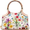 Gucci Pre-Owned - Borsa a mano Flora in tela e bambù 2000-2015 - Donna - pelle di vitello/tela - Taglia unica - Bianco