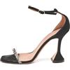 Amina Muaddi - Sandali Vita con decorazione Pre-owned 100mm - Donna - pelle/PVC/pelle/pelle scamosciata/gomma - 39.5 - Nero
