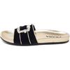 Prada Pre-Owned - Sandali slides con fibbia - Donna - pelle di vitello/pelle di vitello/velluto/gomma - 39.5 - Nero
