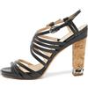 CHANEL Pre-Owned - Sandali in pelle con tacco - Donna - pelle di vitello/pelle/pelle di vitello - 40.5 - Nero