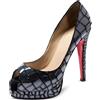 Christian Louboutin Pre-Owned - Pumps effetto coccodrillo 130mm - Donna - pelle/raso/pelle/pelle - 36.5 - Grigio
