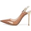 Gianvito Rossi - Pumps in pelle 110mm - Donna - pelle/PVC/PVC/pelle - 40.5 - Marrone