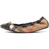Burberry Pre-Owned - Ballerine a quadri - Donna - pelle di vitello/tela/pelle di vitello/gomma - 37.5 - Nero