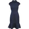Carolina Herrera Vintage - Abito con scollo a imbuto - Donna - elastam/poliestere/cotone/cupro - S - Blu