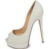 Christian Louboutin Pre-Owned - Pumps Lady Peep 140mm - Donna - pelle/pelle lucida/pelle - 35 - Bianco