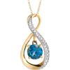 LB Exclusive - Collana in oro giallo 14 carati con topazi e diamanti - Donna - topazio blu/diamanti/oro giallo 14kt - Taglia unica