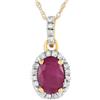 LB Exclusive - Collana in oro giallo 14 carati con diamanti e rubini - Donna - oro giallo 14kt/diamanti - Taglia unica