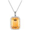 LB Exclusive - Collana in oro bianco 14 carati con citrino e diamanti - Donna - diamanti/oro bianco 14kt/citrina - Taglia unica - Argento