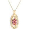 LB Exclusive - Collana in oro giallo 14 carati con diamanti e rubini - Donna - oro giallo 14kt/diamanti/rubino - Taglia unica
