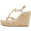 Louis Vuitton Pre-Owned - Espadrilles Medallion 105mm - Donna - tela/pelle di vitello/gomma - 37.5 - Toni neutri