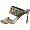 Versace Pre-Owned - Sandali a doppia fascia con motivo barocco 100mm 2024 - Donna - tela/pelle/pelle - 38 - Blu
