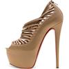 Christian Louboutin Pre-Owned - Sandali Zoulou con punta aperta e plateau 135mm - Donna - pelle/gomma/pelle/pelle - 36.5 - Toni neutri