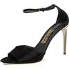 Ferragamo Pre-Owned - Sandali con fibbia 100mm - Donna - pelle di vitello/pelle di vitello/raso - 10 - Nero