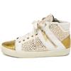 Gina - Sneakers alte con decorazione - Donna - pelle di vitello/pelle di vitello/gomma - 39 - WHITE / GOLD