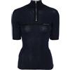 Prada Pre-Owned - Top a maniche corte 2019 - Donna - lana - 38 - Blu