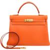 Hermès Pre-Owned - Borsa a tracolla Kelly Retourne 32 in pelle Gulliver 1998 - Donna - pelle di vitello - Taglia unica - Arancione